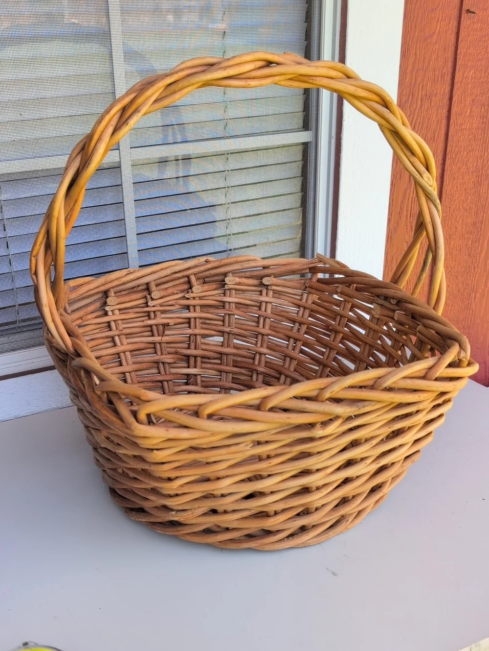Vintage Huge French Style Boho Chic Coastal Gathering Basket(226)